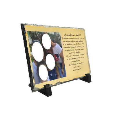 La multi ani tati, piatra ardezie personalizata, cu mesaj model, pap002